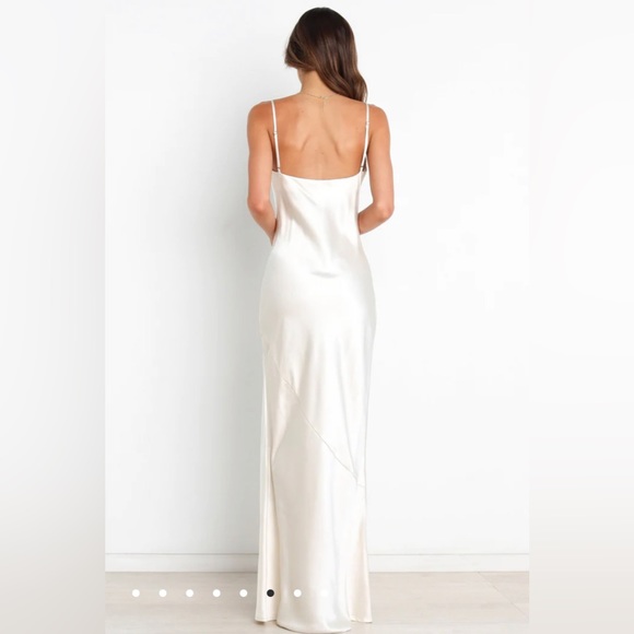White Satin Maxi Dress - Wedding Bride Bridal - Picture 4 of 4